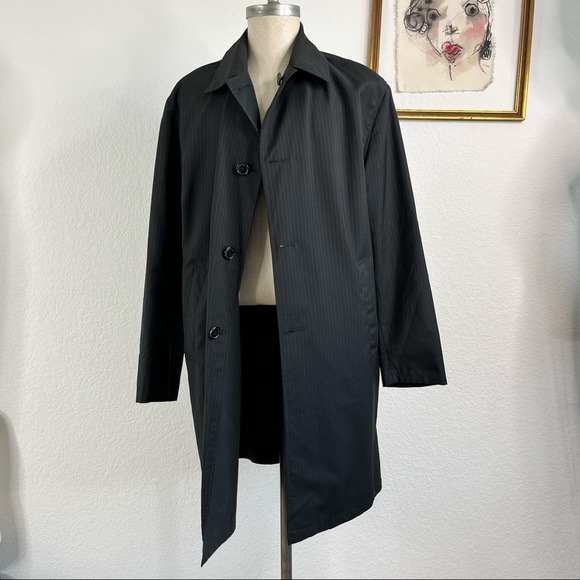 Reversible Turist Pinstripe Trench Midi Jacket - Picture 5 of 14